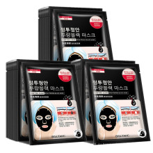 OEM Уход за лицом Корейская мода Черная маска для лица Лист поры Глубокая питательная бамбуковая угольная маска для лица